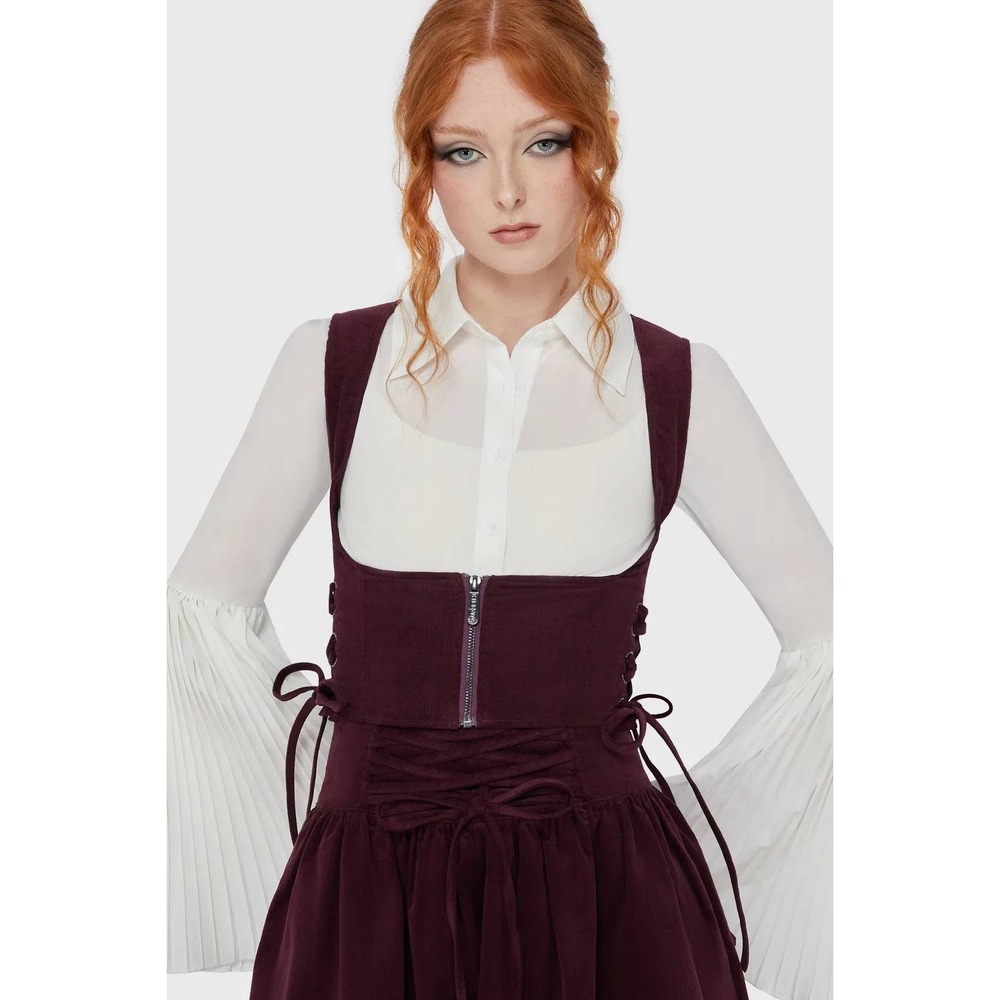 Killstar violets ballad underbust in mauve laceup